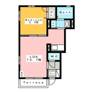 スカイウォード Ⅱ(Skyward)【1階】の間取り