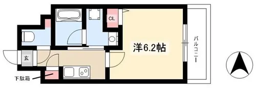 CAVANA新栄(旧ディアレイシャス新栄)【0702号室】の間取り