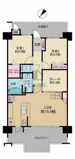 レジア赤坂テラス【1207号室】の間取り