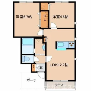 加東市上中(アトリエール 上中 C棟)【1階】の間取り