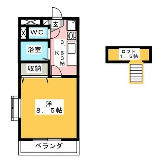 ロイヤルキャビン21【2階】の間取り
