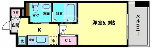 エステムプラザ大手前エヴァース【6階】の間取り