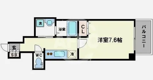 プレサンス堺筋本町駅前【6階】の間取り