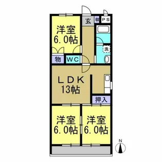 サンシャイン藤【302号室】の間取り