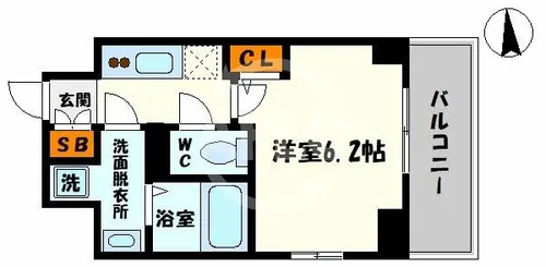 エスリード松屋町グレイス【11階】の間取り