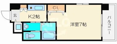 ジュネーゼグラン心斎橋東【10階】の間取り