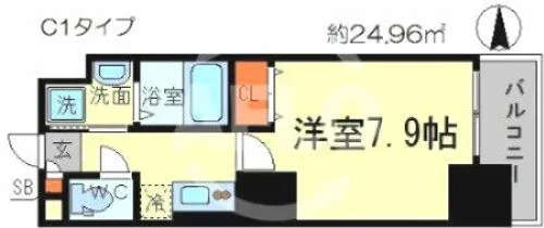 アドバンス大阪城アンジュ【5階】の間取り