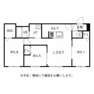 GRAN BACH麻生(グランバッハ麻生)【301号室】の間取り