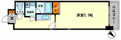 アスヴェル心斎橋東Ⅱ【7階】の間取り