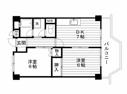 千里山パレス【4階】の間取り