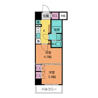 ザ・パークハビオ名古屋松原【6階】の間取り