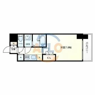 プランドール北浜【15階】の間取り