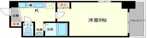 レジデア西本町【7階】の間取り