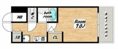 エスリード松屋町【3階】の間取り