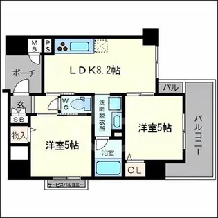 エステムプラザ心斎橋エグゼ【6階】の間取り