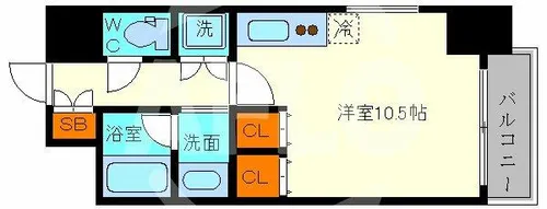 アプリーレ堺筋本町【6階】の間取り