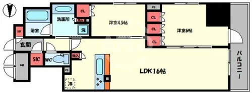 ブランズ大阪松屋町【10階】の間取り