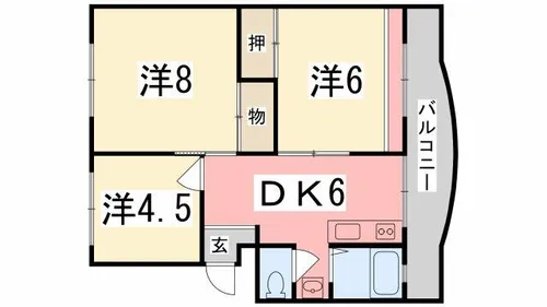 溝口ハイツ【F-4号室】の間取り