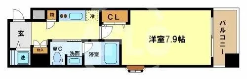 カスタリア堺筋本町【6階】の間取り