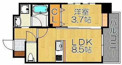 Axis天神南弐番館【8階】の間取り