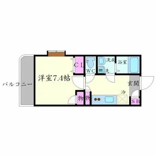 クレール谷町【4階】の間取り