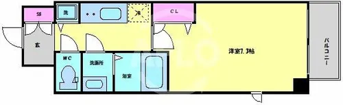 プランドール北浜【15階】の間取り
