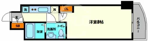 SERENiTE堺筋本町SUD【7階】の間取り