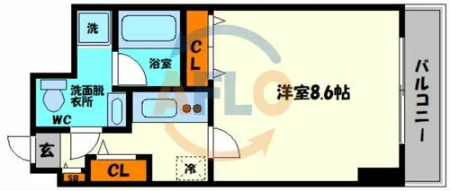 モンサンミッシェル北浜【2階】の間取り