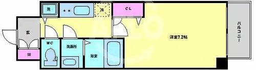 プランドール北浜【4階】の間取り