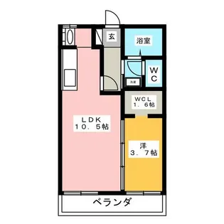 CASA KITO A棟【2階】の間取り