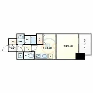 レジュールアッシュ桜宮リバーテラス【6階】の間取り