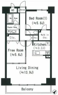 レジディア玉造【4階】の間取り