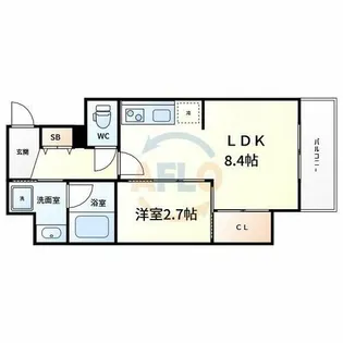 ナットレジデンス都島本通【3階】の間取り