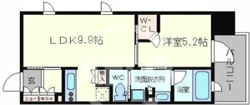 パークアクシス心斎橋【6階】の間取り