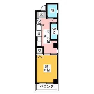 第5クリスタルハイツ吉田【1階】の間取り