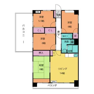 ヴィアーレマルフク南館【5階】の間取り