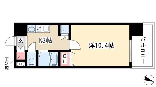 鶴舞パークヒルズ【1004号室】の間取り
