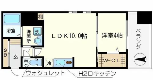 グランプラス谷町【2階】の間取り