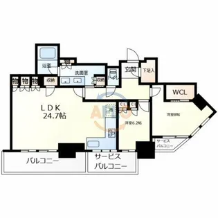 グランドメゾン上町台レジデンスタワー【34階】の間取り