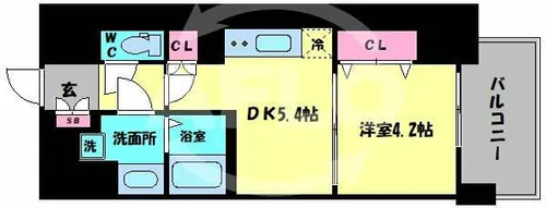 メルディア大正D.C【13階】の間取り
