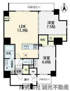 ノア吉塚【10階】の間取り