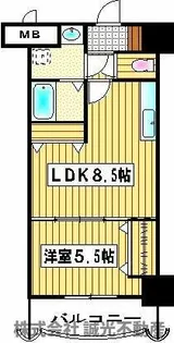 ロイヤル天神東【4階】の間取り