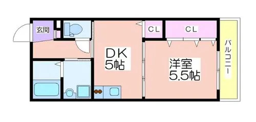 エルサ住之江【102号室】の間取り