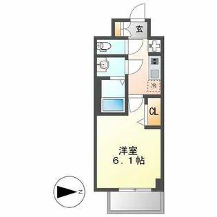 プレサンス広小路通 葵【1306号室】の間取り