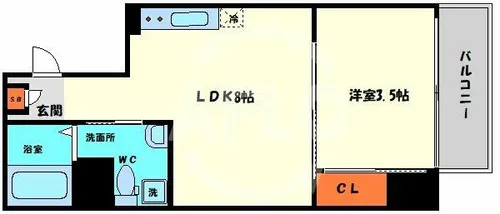 セレニテ上町台【7階】の間取り