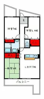 グラシア久宝園【3階】の間取り