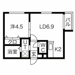 ルフト琴似【4階】の間取り