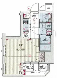 エスライズ日本橋【7階】の間取り
