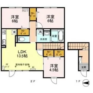 セザール川沿【2階】の間取り
