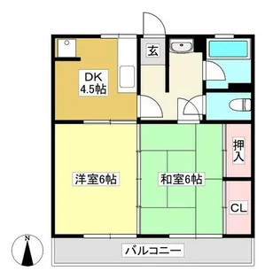 コーポ北門【205号室】の間取り